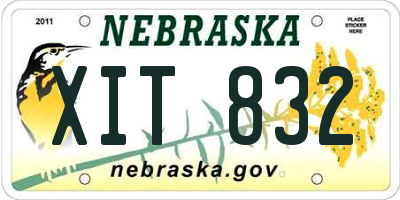 NE license plate XIT832