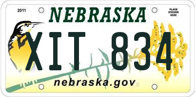 NE license plate XIT834