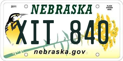 NE license plate XIT840