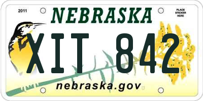 NE license plate XIT842