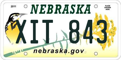 NE license plate XIT843