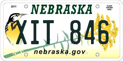 NE license plate XIT846
