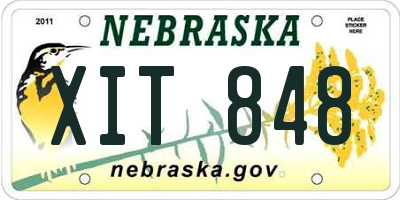 NE license plate XIT848