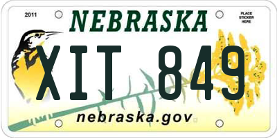 NE license plate XIT849