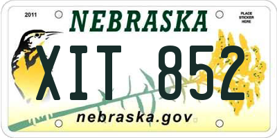 NE license plate XIT852