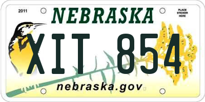NE license plate XIT854