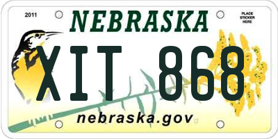 NE license plate XIT868