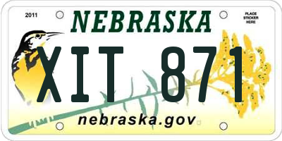 NE license plate XIT871