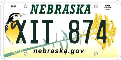 NE license plate XIT874
