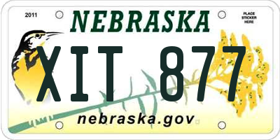 NE license plate XIT877