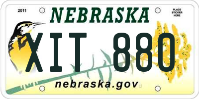 NE license plate XIT880