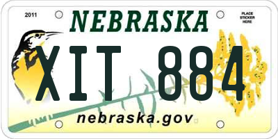 NE license plate XIT884