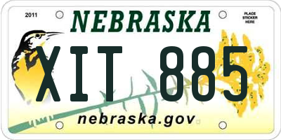 NE license plate XIT885