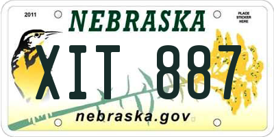 NE license plate XIT887