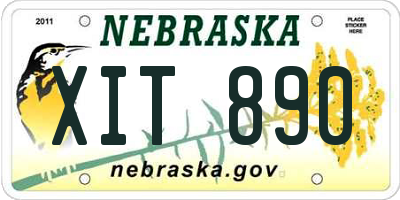NE license plate XIT890