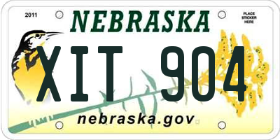 NE license plate XIT904