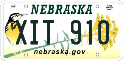 NE license plate XIT910