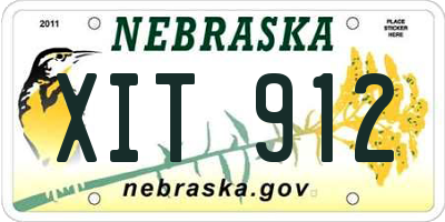 NE license plate XIT912