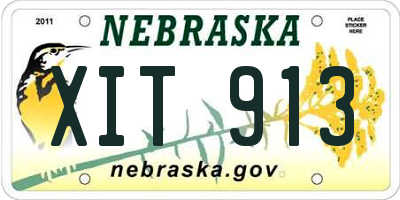 NE license plate XIT913
