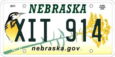NE license plate XIT914
