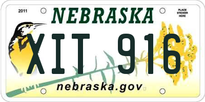 NE license plate XIT916