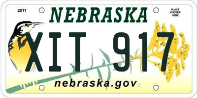 NE license plate XIT917
