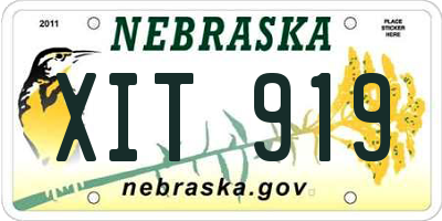 NE license plate XIT919