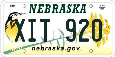 NE license plate XIT920