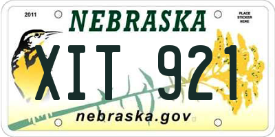 NE license plate XIT921