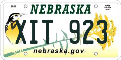 NE license plate XIT923