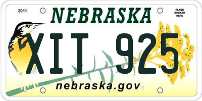 NE license plate XIT925
