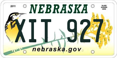 NE license plate XIT927