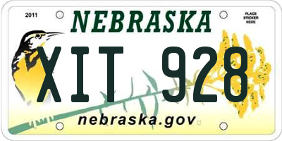 NE license plate XIT928
