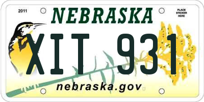 NE license plate XIT931