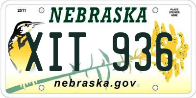 NE license plate XIT936