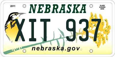NE license plate XIT937