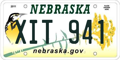 NE license plate XIT941