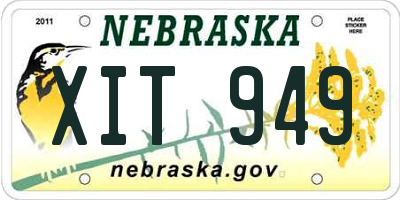 NE license plate XIT949