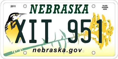 NE license plate XIT951