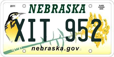 NE license plate XIT952