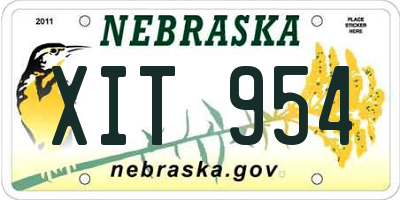 NE license plate XIT954