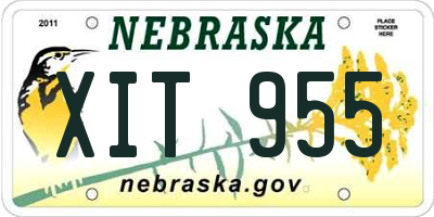 NE license plate XIT955