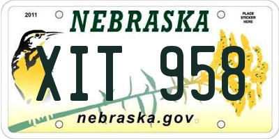 NE license plate XIT958