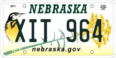 NE license plate XIT964