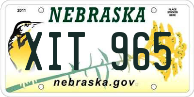 NE license plate XIT965