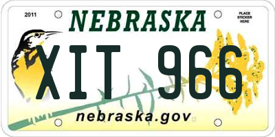 NE license plate XIT966