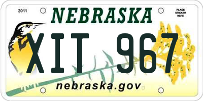 NE license plate XIT967