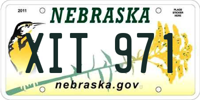 NE license plate XIT971
