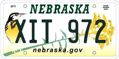 NE license plate XIT972