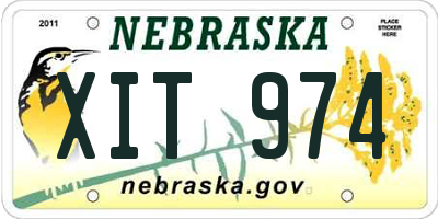 NE license plate XIT974